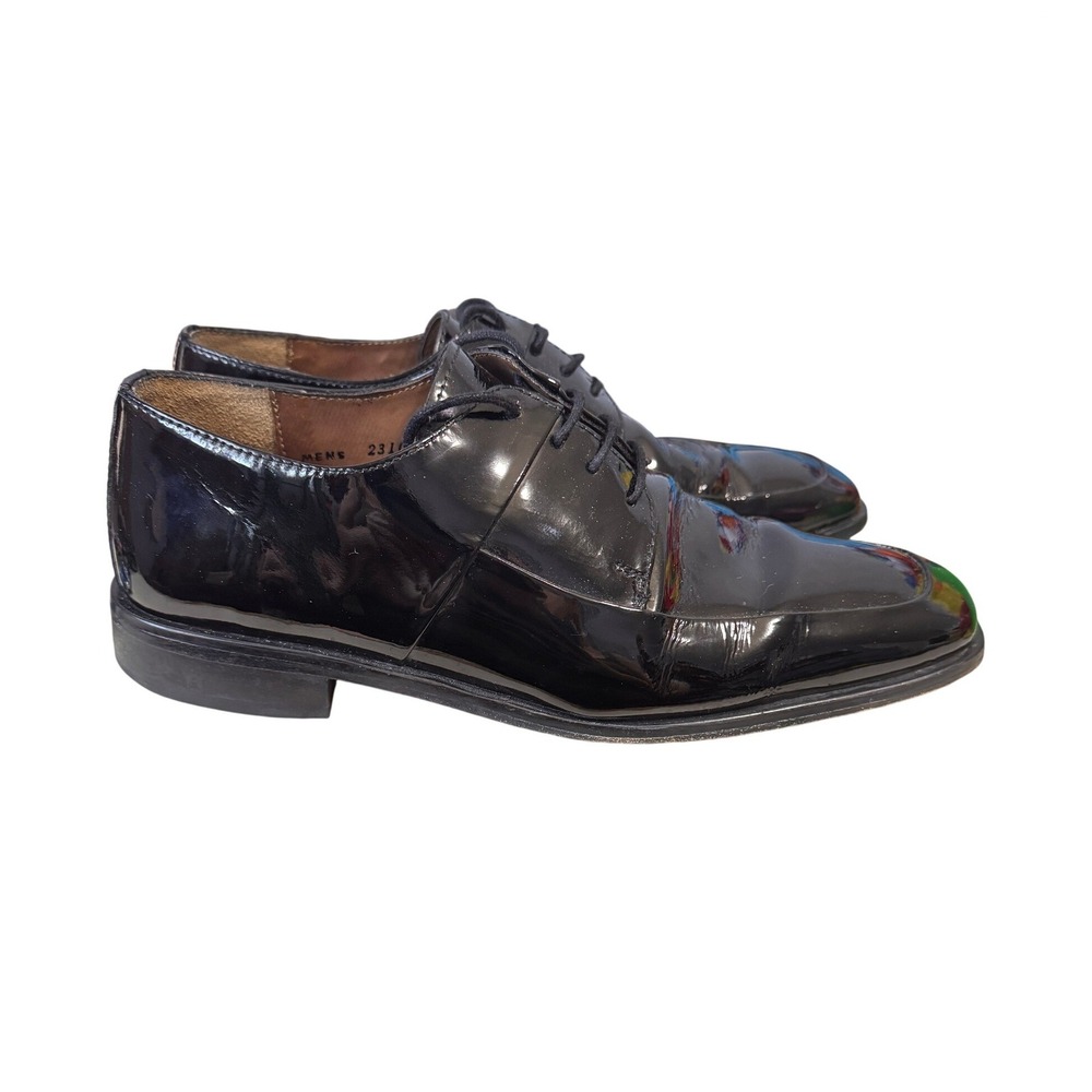 Stacy Adams Mens Black Patent Leather Square Toe Derby Dress Shoes 23109-63 sz 8